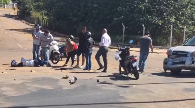 Acidente com moto deixa mulher ferida em Primavera do Leste