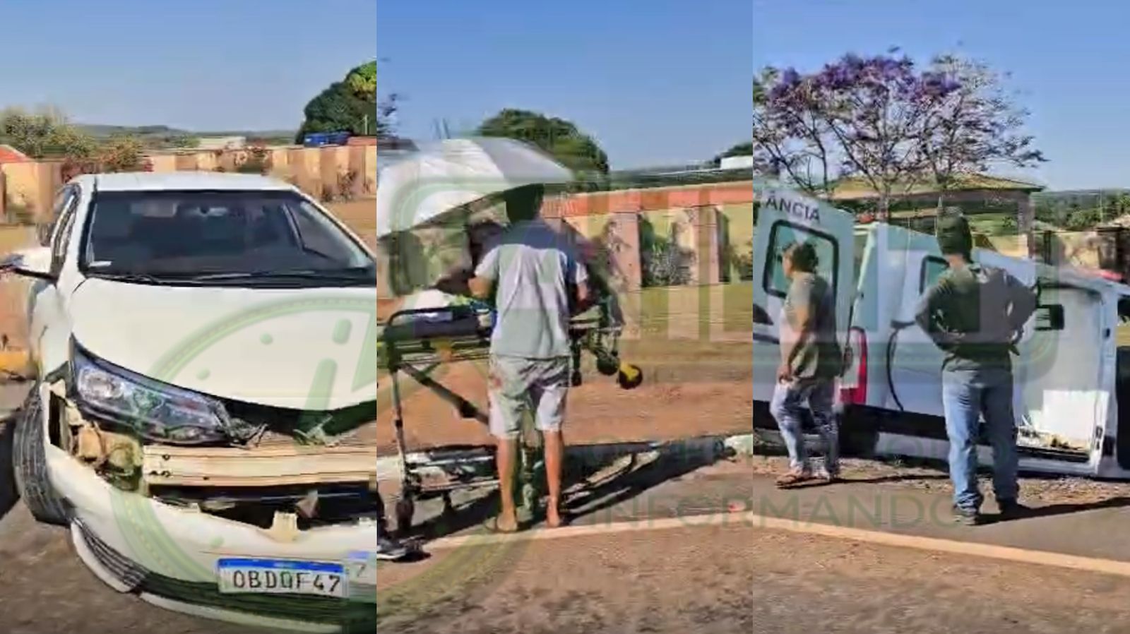Batida entre carro e ambulância mobiliza rodovia em MT