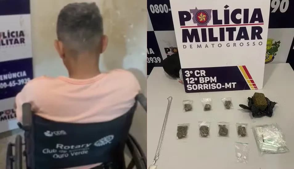Cadeirante é preso com drogas após fuga de motoneta no interior de MT