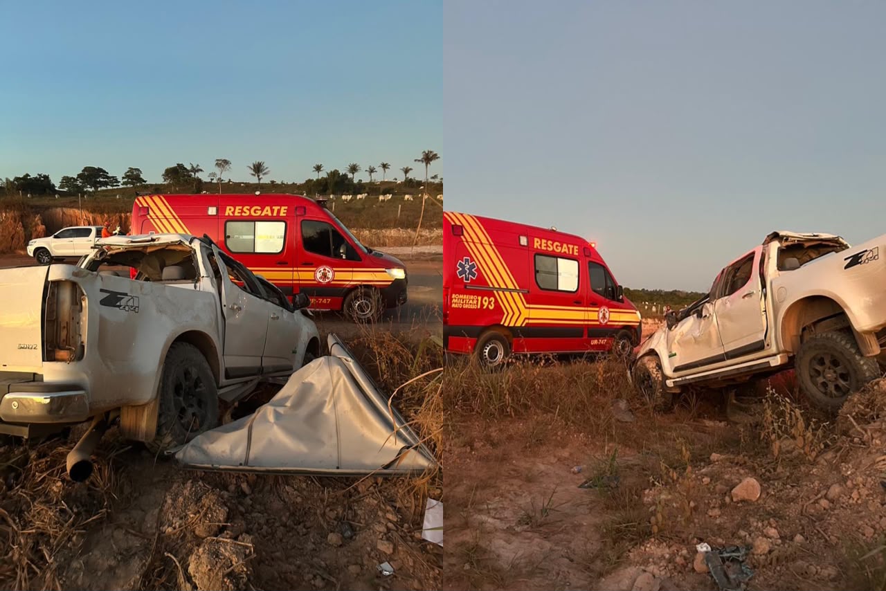 Caminhonete capota na MT-170 e deixa feridos em MT