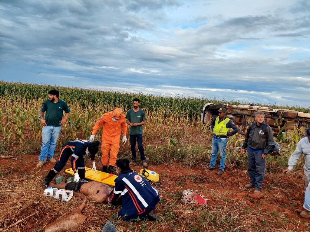 Capotamento deixa vítima ferida na MT-140 entre Campo Verde e Nova Brasilândia
