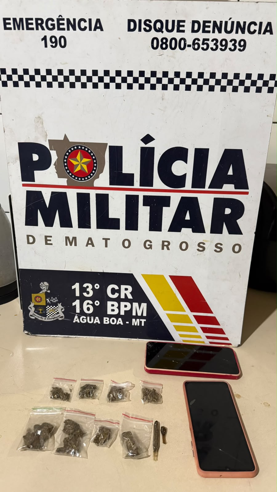 Casal é detido por tráfico e perturbação em Água Boa