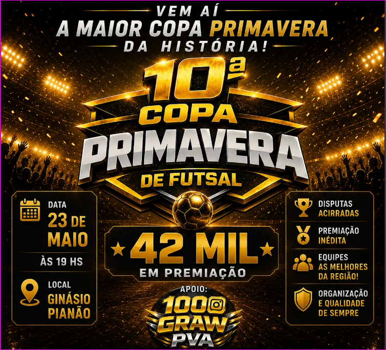 Copa Primavera divulga tabela completa com maratona de jogos