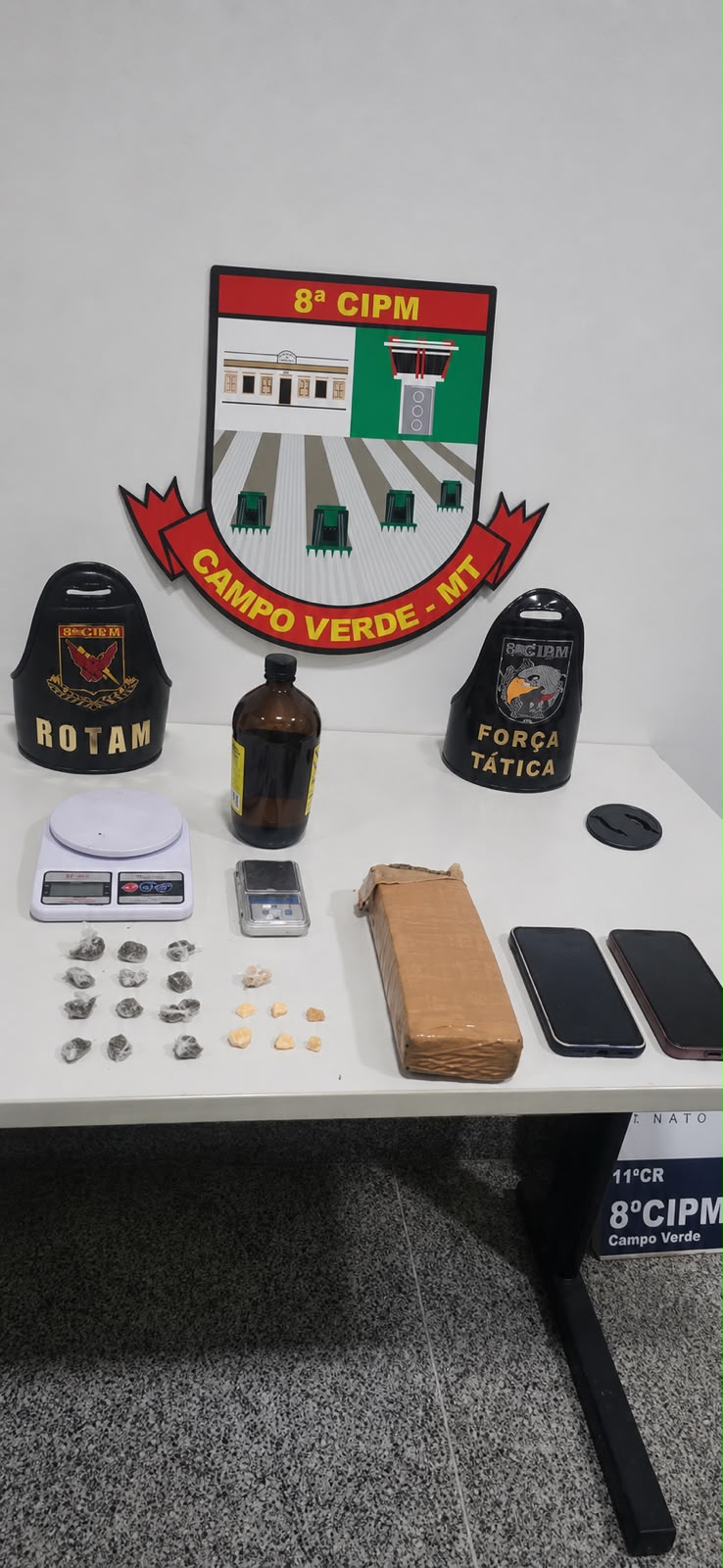 Dupla é presa por tráfico de drogas em Campo Verde após denúncia