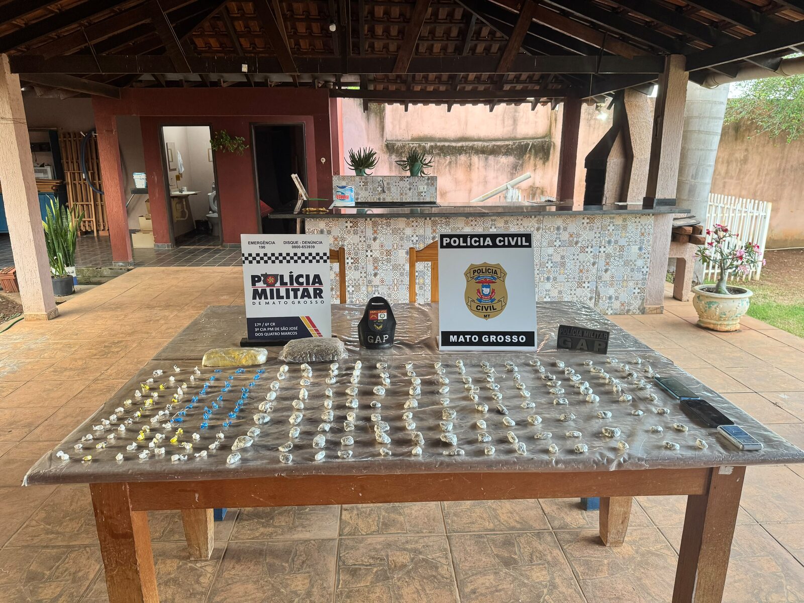 Dupla faccionada é presa com drogas em São José dos Quatro Marcos MT