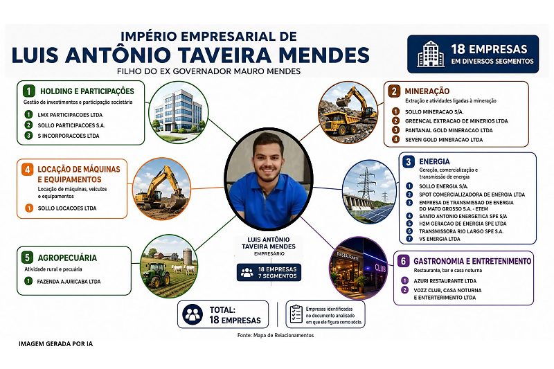 Filho de ex-governador alvo da PF acumula 18 empresas em Mato Grosso