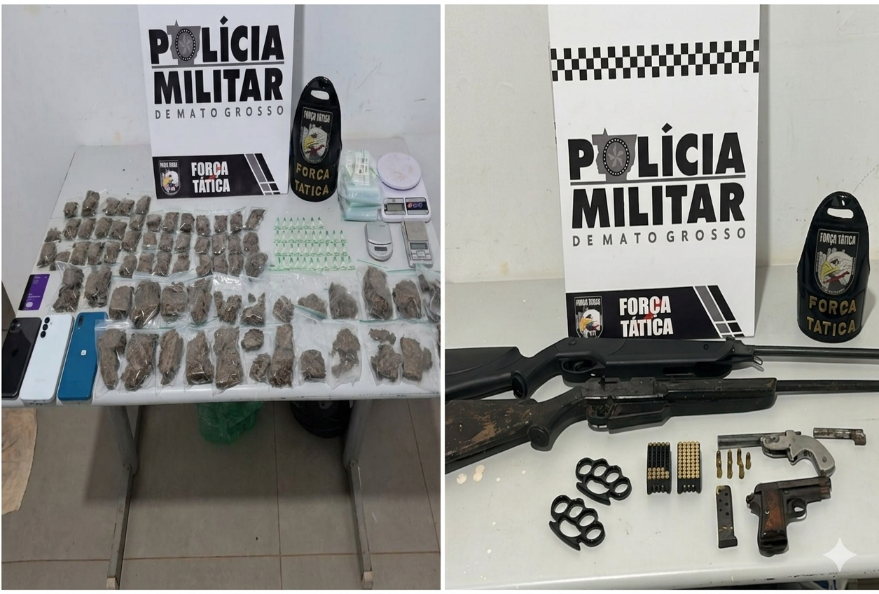 Força Tática apreende armas e drogas em Tangará da Serra