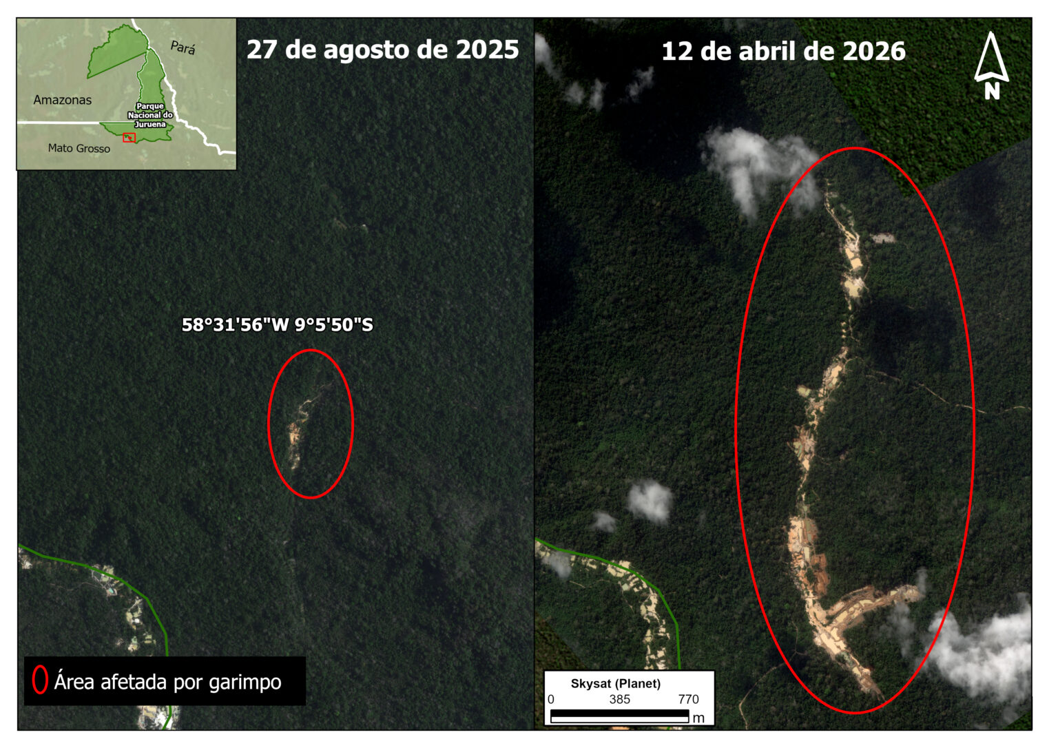 Garimpo ilegal dispara até 660% em áreas protegidas de Mato Grosso