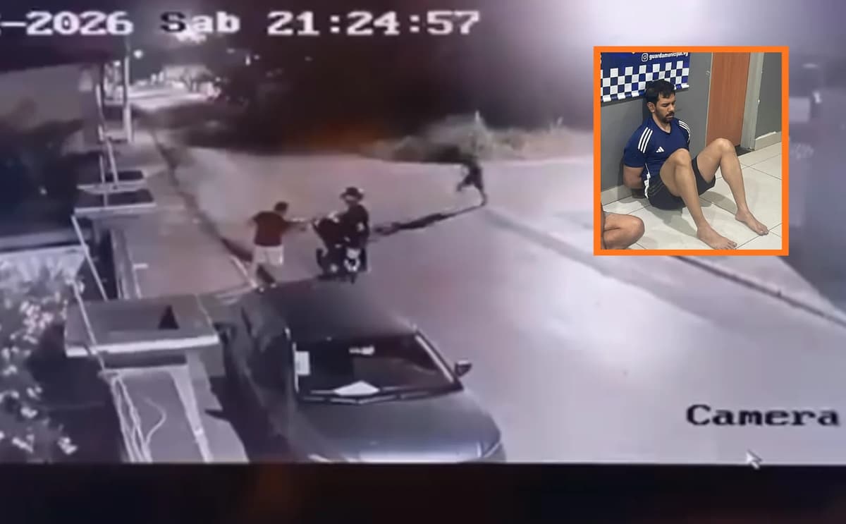 Homem apanha após tentar roubar pizza e acaba preso em Várzea Grande