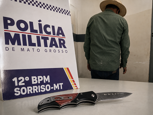 Homem armado com canivete é preso após ameaças em Sorriso