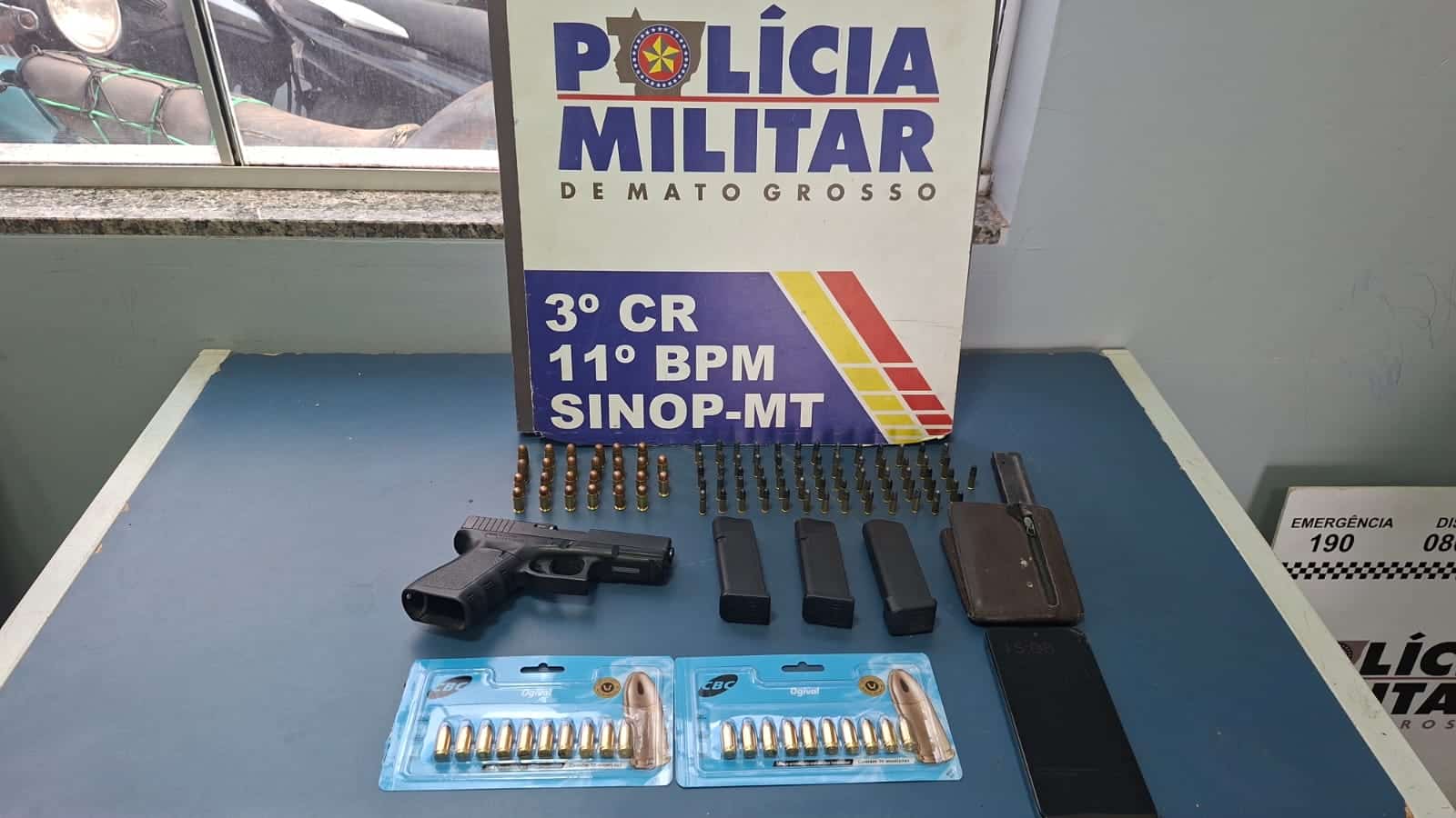 Homem é preso com pistola e munições em fazenda de Sinop