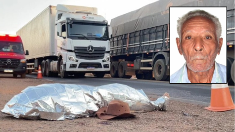 Idoso de 88 anos morre atropelado por caminhão na BR-070 em MT