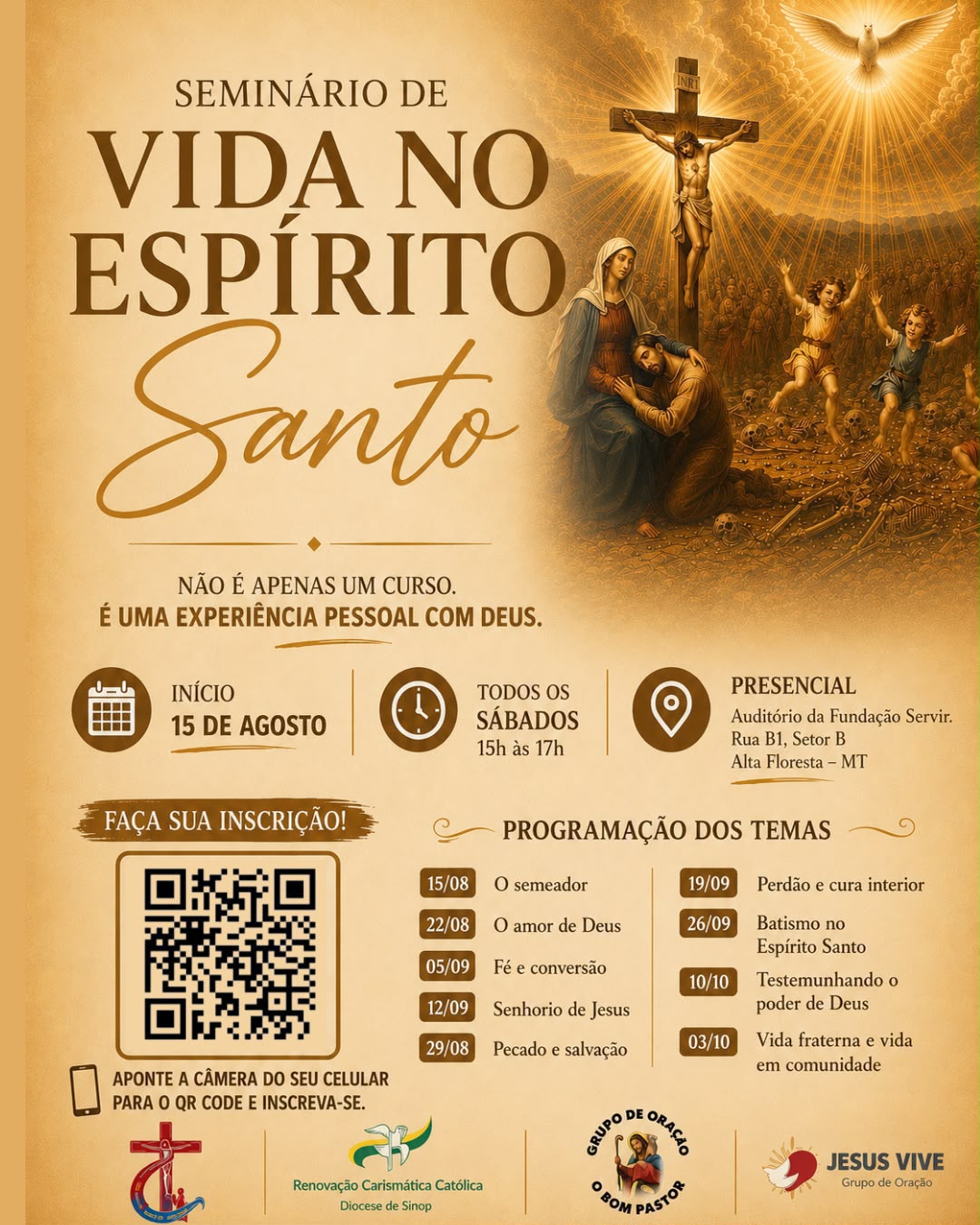 Inscrições abertas para Seminário de Vida em Alta Floresta