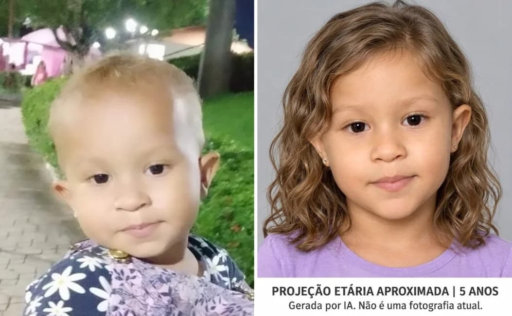Juína: Polícia divulga projeção da face de menina desaparecida