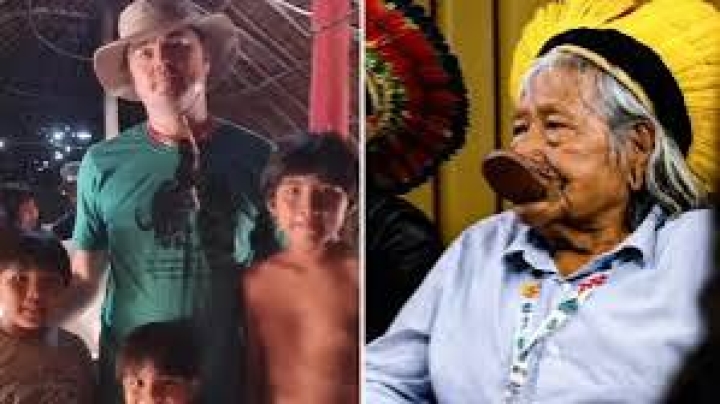 Leonardo DiCaprio visita Cacique Raoni e Pantanal em MT