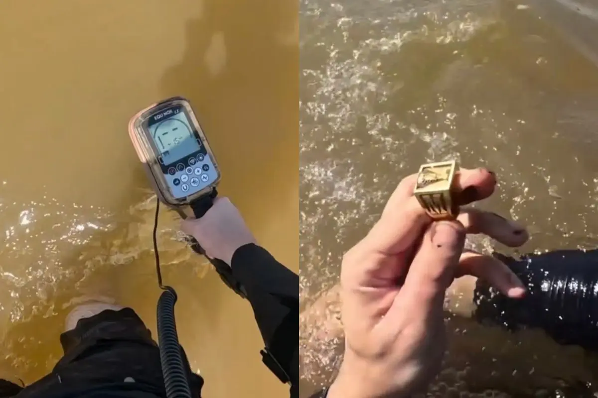 Mergulhador acha anel perdido no rio Araguaia em Barra do Garças