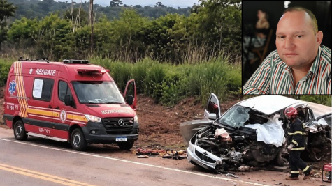 Motorista morre em colisão frontal com ônibus na BR-163 em MT