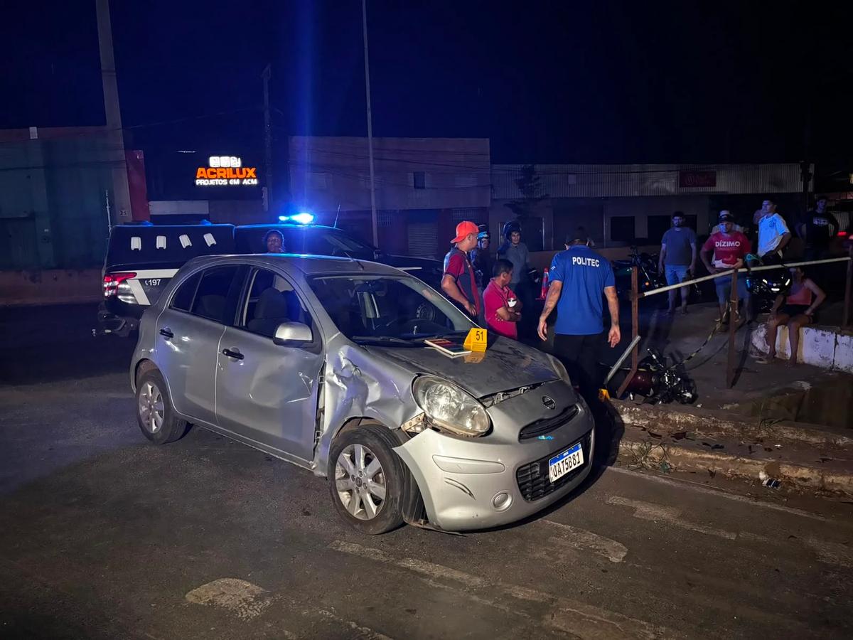 Motorista sem CNH causa acidente fatal com motociclista em Cuiabá