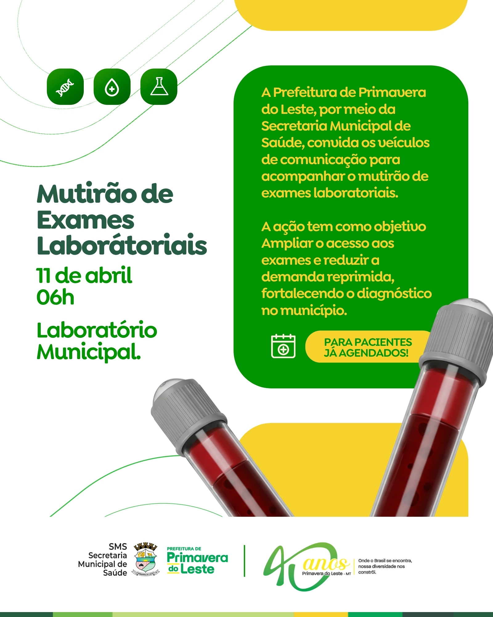 Mutirão de exames agiliza saúde em Primavera