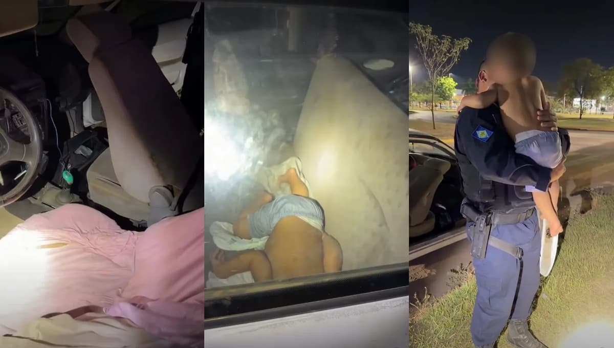 Pai é preso após abandonar bebê em carro e filha com droga em MT