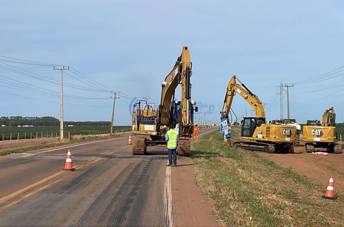 Pare e siga na MT-130: obras da Rota dos Grãos alteram tráfego neste fim de semana