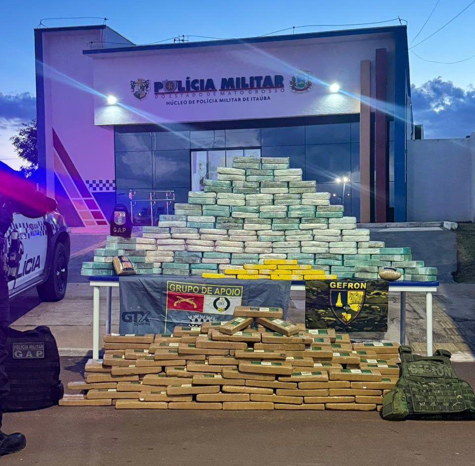 Polícia Militar apreende 5,2 toneladas de drogas em Mato Grosso em 2026; prisões por tráfico disparam