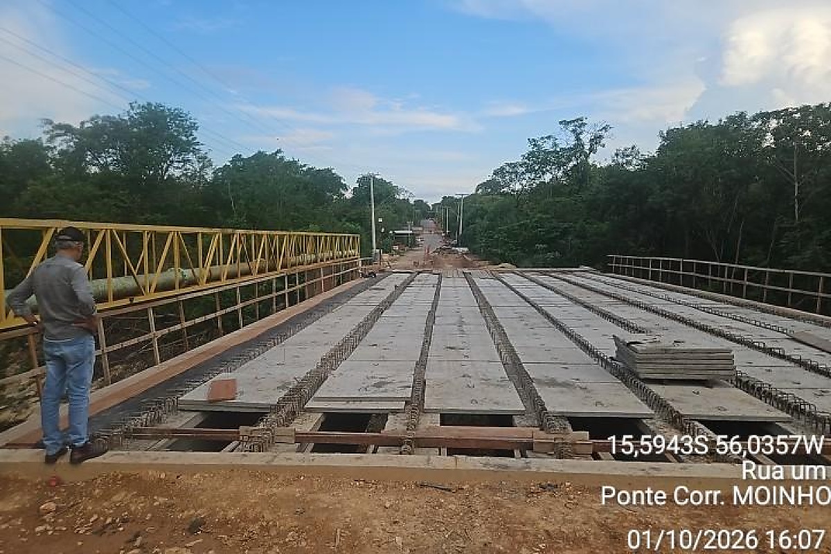 Ponte em Cuiabá atinge 83% e entra na reta final em MT