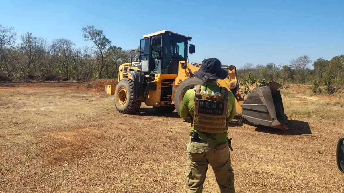 Prisão em flagrante por extração ilegal de cascalho em MT