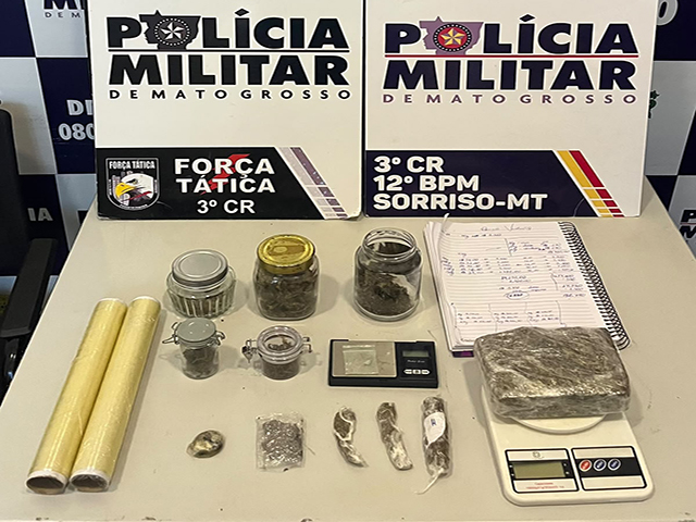 Prisão por tráfico apreende 700g de skank em Sorriso
