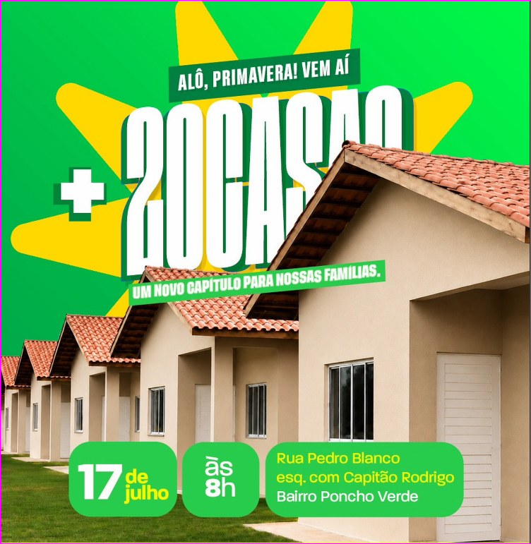 Programa Meu Lar, Meu Sonho entrega 20 casas em Primavera