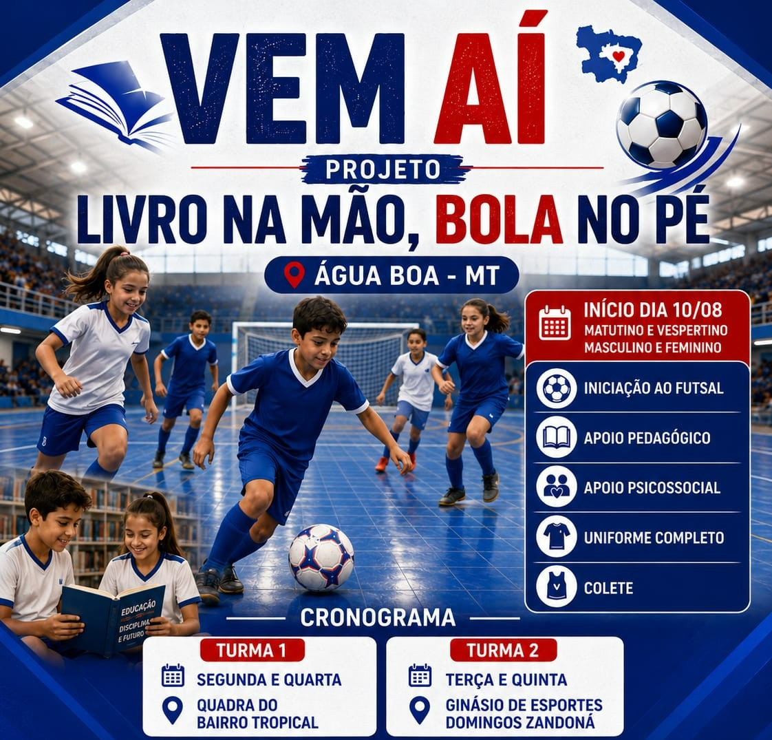 Projeto Livro na Mão, Bola no Pé chega a Água Boa