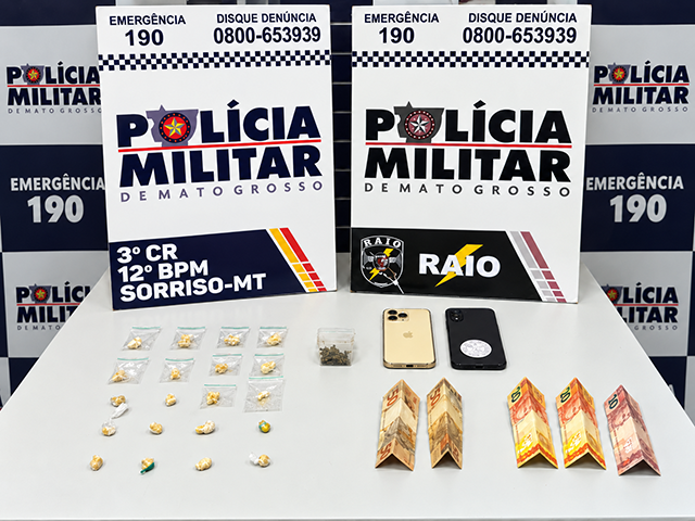 Traficante é preso em Sorriso com drogas e menor aliciado