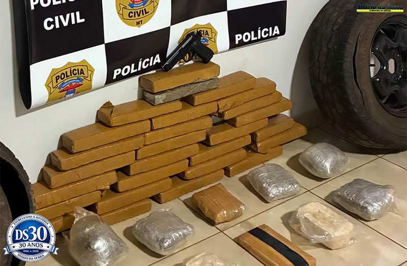 Tráfico em Brasnorte: 38 tabletes de drogas apreendidos