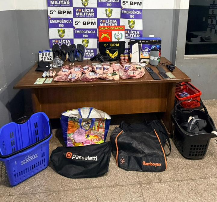 Trio é preso com videogame roubado em Rondonópolis